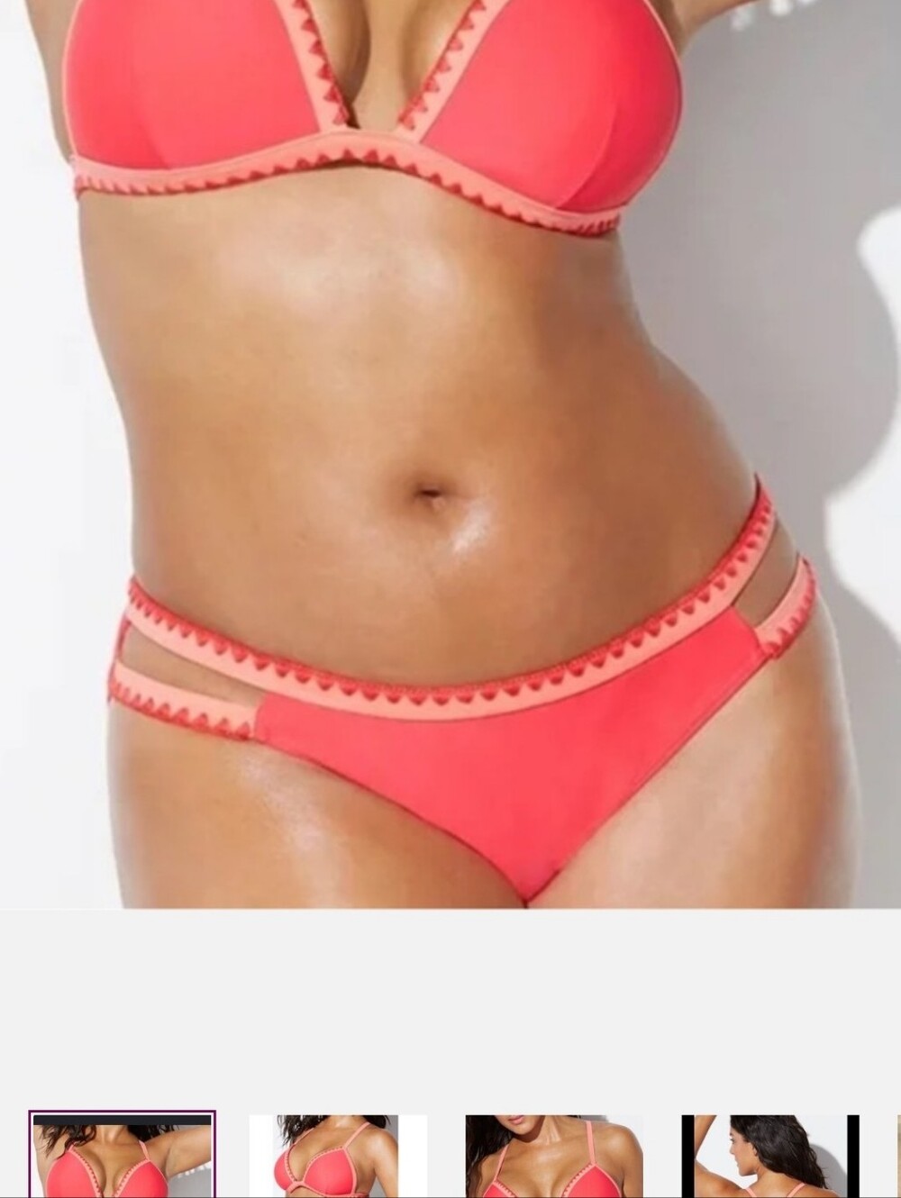 Swimsuits For All Coral-Pink Triangle Bikini  top 18 bottom 16